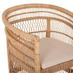 Πολυθρονα Malawi HM9635.04 Ξυλο Μαονι Επενδυση Rattan Λευκο Μαξιλαρι Καθισματος 80x70x86υεκ. - Image 7