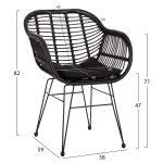 Πολυθρονα Με Μαξιλαρι Μεταλλικη Allegra HM5450.32 Με Wicker Μαυρο 58x59x82υεκ. - Image 2