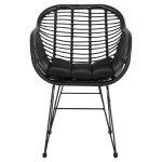 Πολυθρονα Με Μαξιλαρι Μεταλλικη Allegra HM5450.32 Με Wicker Μαυρο 58x59x82υεκ. - Image 3