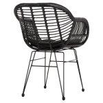 Πολυθρονα Με Μαξιλαρι Μεταλλικη Allegra HM5450.32 Με Wicker Μαυρο 58x59x82υεκ. - Image 5