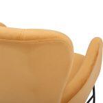 Πολυθρονα Μπερζερα Dania Βελουδο Χρυσο Με Μεταλλικο Μαυρο Ποδι HM8721.09 67x80x102 Εκ. - Image 10