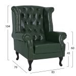 Πολυθρονα-Μπερζερα T.chesterfield Polina HM0053.08 PU Κυπαρισσι 83x79x104 Εκ - Image 2