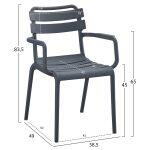 Πολυθρονα Πολυπροπυλενιου Philly HM6123.03 Γκρι 58,5x49x83,5υεκ. - Image 2