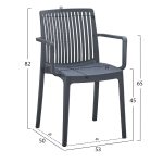 Πολυθρονα Πολυπροπυλενιου Ida HM6127.03 Γκρι 53x50x82υεκ. - Image 2