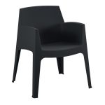 Πολυθρονα Πολυπροπυλενιου Sleek HM6370.02 Μαυρη 68x63x82,5υεκ.