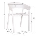 Πολυθρονα Πολυπροπυλενιου Perfoe HM5941.01 Λευκη 56x50x73υεκ. - Image 2