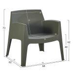 Πολυθρονα Πολυπροπυλενιου Lounge Sleek HM6365.05 Dark Olive Green 62x68x73υεκ. - Image 6