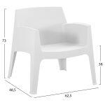 Πολυθρονα Πολυπροπυλενιου Lounge Sleek HM6365.01 Λευκο 62x68x73υεκ. - Image 6