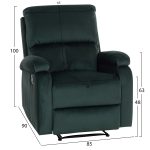 Πολυθρονα Relax Dioni HM3296.05 Πρασινο Βελουδο 85x90x100υεκ. - Image 2