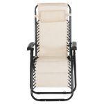 Πολυθρονα Relax Companion HM5095.12 Μπεζ Textilene-Μαυρο Μεταλλο 67x145x110υεκ. - Image 4