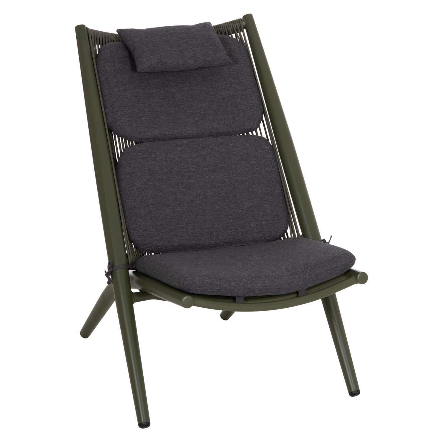 polythrona-relax-fb9664207-aloyminio-sch Πολυθρονα Relax Remus HM6642.07 Αλουμινιο & Σχοινι Olefin Σε Olive Green 63x87x94υεκ - Image 1