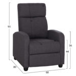 Πολυθρονα Σαλονιου Relax Drosen HM3299.01 Γκρι Υφασμα 68x80x93υεκ - Image 2