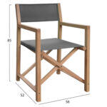 Πολυθρονα Σκηνοθετη Soul HM6524.01 Ξυλο Ακακιας Φυσικο--Γκρι Textilene 54x51x84υεκ - Image 2