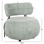 Πολυθρονα Στρογγυλη Karsen HM9598.05 Φυστικι Μπουκλε Υφασμα 75x75x75υ Εκ. - Image 2