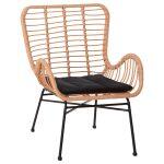 Πολυθρονα Στυλ Μπερζερας Allegra HM5704.11 P.e.rattan Μπεζ-Μαυρο Μεταλλο 66x59x90υεκ.