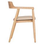 Πολυθρονα Τραπεζαριας Targa HM18336.11 Rubberwood Φυσικο & PU Εκρου 58x54x78yεκ - Image 4