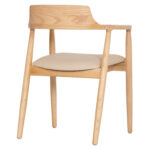 Πολυθρονα Τραπεζαριας Targa HM18336.11 Rubberwood Φυσικο & PU Εκρου 58x54x78yεκ - Image 5