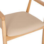 Πολυθρονα Τραπεζαριας Targa HM18336.11 Rubberwood Φυσικο & PU Εκρου 58x54x78yεκ - Image 9