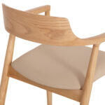 Πολυθρονα Τραπεζαριας Targa HM18336.11 Rubberwood Φυσικο & PU Εκρου 58x54x78yεκ - Image 10