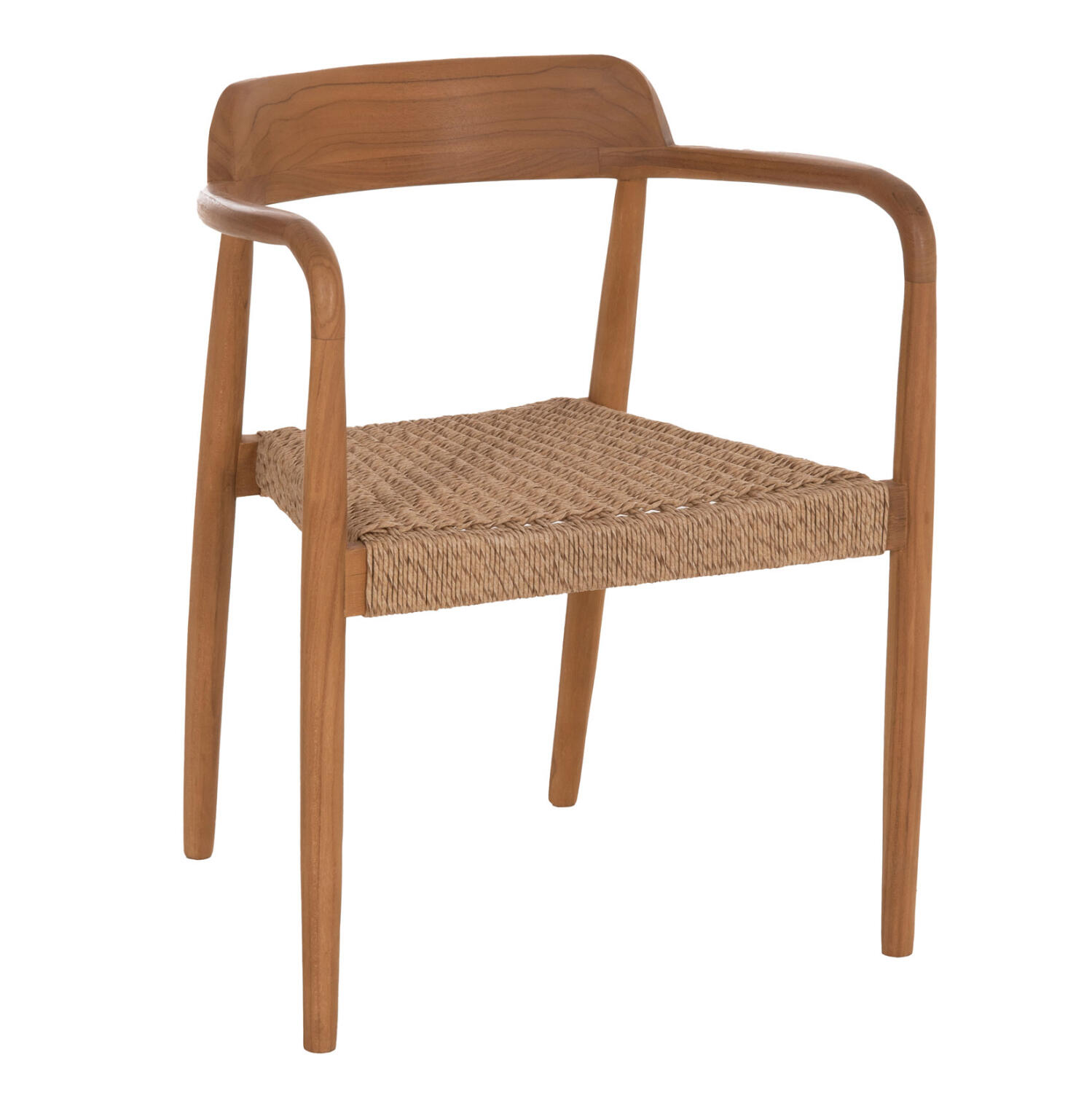 polythrona-trapezarias-fb918350-xylo-tea Πολυθρονα Τραπεζαριας Robby HM18350 Ξυλο Teak & Σχοινι Viro Φυσικο 55x50x71υεκ. - Image 1