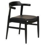 Πολυθρονα Τραπεζαριας Cersei HM9946.02 Rubberwood & PU Σε Μαυρο 57x54x74υεκ