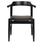 Πολυθρονα Τραπεζαριας Cersei HM9946.02 Rubberwood & PU Σε Μαυρο 57x54x74υεκ - Image 3