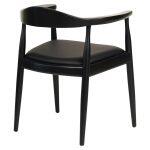 Πολυθρονα Τραπεζαριας Ador HM9948.02 Rubberwood Και Pu-Μαυρο 62x54x76,5υεκ - Image 4