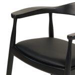 Πολυθρονα Τραπεζαριας Ador HM9948.02 Rubberwood Και Pu-Μαυρο 62x54x76,5υεκ - Image 6