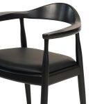 Πολυθρονα Τραπεζαριας Ador HM9948.02 Rubberwood Και Pu-Μαυρο 62x54x76,5υεκ - Image 7