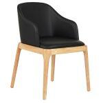 Πολυθρονα Τραπεζαριας Furlan HM9949.01 Rubberwood Σε Οακ-Μαυρο PU 54,5x58x78υεκ.