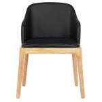 Πολυθρονα Τραπεζαριας Furlan HM9949.01 Rubberwood Σε Οακ-Μαυρο PU 54,5x58x78υεκ. - Image 3