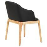Πολυθρονα Τραπεζαριας Furlan HM9949.01 Rubberwood Σε Οακ-Μαυρο PU 54,5x58x78υεκ. - Image 4