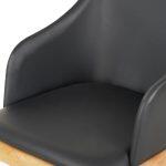 Πολυθρονα Τραπεζαριας Furlan HM9949.01 Rubberwood Σε Οακ-Μαυρο PU 54,5x58x78υεκ. - Image 6