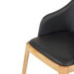 Πολυθρονα Τραπεζαριας Furlan HM9949.01 Rubberwood Σε Οακ-Μαυρο PU 54,5x58x78υεκ. - Image 7