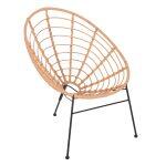 Πολυθρονα Τυπου Φωλια Μεταλλικη Allegra HM5458.11 Με Wicker Μπεζ 73x78x88υεκ.