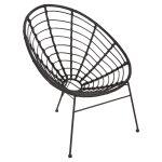 Πολυθρονα Τυπου Φωλια Μεταλλικη Allegra HM5458.12 Με Wicker-Μαυρο 73x78x88υεκ.