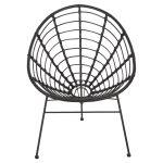 Πολυθρονα Τυπου Φωλια Μεταλλικη Allegra HM5458.12 Με Wicker-Μαυρο 73x78x88υεκ. - Image 3