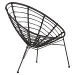 Πολυθρονα Τυπου Φωλια Μεταλλικη Allegra HM5458.12 Με Wicker-Μαυρο 73x78x88υεκ. - Image 5