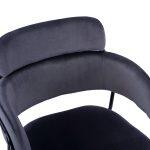 Πολυθρονακι Kelso HM8521.01 Βελουδο Σκουρο Γκρι & Μαυρο Μεταλλικο Σκελετο 52,5x52x80 Cm - Image 7