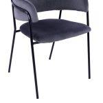Πολυθρονακι Kelso HM8521.01 Βελουδο Σκουρο Γκρι & Μαυρο Μεταλλικο Σκελετο 52,5x52x80 Cm - Image 9