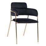 Πολυθρονακι Kelso HM8521.04 Βελουδο Μαυρο & Επιχρυσο Ποδι 52,5x52x80υ Εκ.