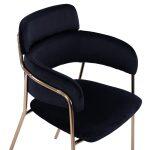 Πολυθρονακι Kelso HM8521.04 Βελουδο Μαυρο & Επιχρυσο Ποδι 52,5x52x80υ Εκ. - Image 8