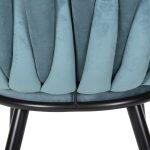 Πολυθρονακι Luanda HM8741.05 Τιρκουαζ Βελουδο-Μαυρα Μεταλλικα Ποδια 62x54x79υεκ. - Image 9