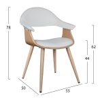 Πολυθρονακι Συνεργασιας Superior Pro HM1111.02 Sonama-Ασπρo PU 55x50x78yεκ. - Image 2