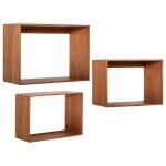 Ραφιερα Chengis HM9830 3τμχ Ξυλο Teak Σε Φυσικο Χρωμα 60x20x38υεκ
