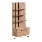 Ραφιερα Sardinia Pop Artisan Oak / Μαυρο 85x42x192εκ Srd