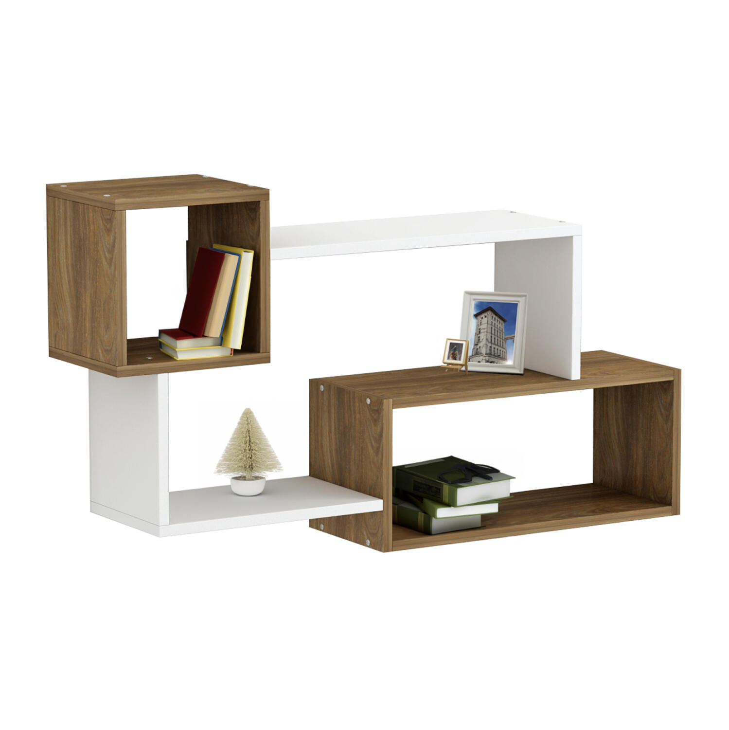 rafiera-toichoy-fb9894811-melamini-se-fy Ραφιερα Τοιχου Tanner HM8948.11 Μελαμινη Σε Φυσικο-Λευκο 90,5x20x51υ Εκ. - Image 1