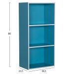 Ραφιερα Τοιχου Cubicon HM9941.05 Μπλε-Λευκη Μελαμινη 38,5x23,5x80υεκ. - Image 2