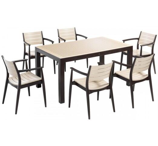 regnum-150x90-trapezaria-783-2293 Regnum Τραπεζαρία 7τμχ 150x90cm Brown/Cappuccino - Image 1