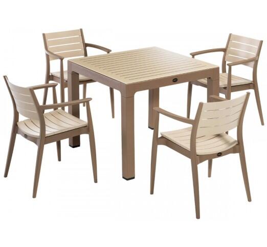 regnum-90x90-trapezaria-784-2295 Regnum Τραπεζαρία 5τμχ 90x90cm Desert Brown/Cappuccino - Image 1